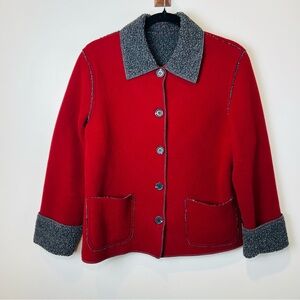 Vintage Faded Glory Red Sherpa Teddy Jacket S